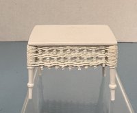 (image for) White, Wicker Trimmed Table