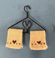Heart Dish Towels on Heart Hanger