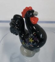 (image for) Rooster Figurine in glazed china two