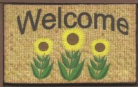 (image for) Welcome Mat - Welcome - Sunflowers 2 1/2" X 1 1/2"