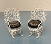 (image for) Pair of White Wire Rockers with Pads