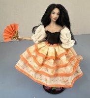 Spanish Maiden with Long Black Hair