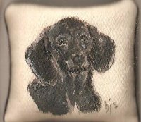 (image for) Handpainted Dog Pillow 03