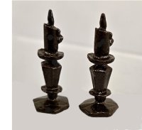 (image for) Pair of Bronze Tone Candlesticks