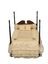 (image for) Four Poster Bed Fully Dressed with Pillows