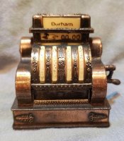 (image for) Vintage Die Cast Hand Crank Durham Old Cash Register Miniature