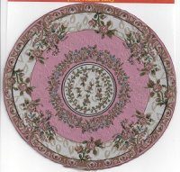 (image for) Woven Round Carpet with Finished Back (Pink)