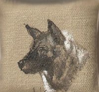 (image for) Handpainted Dog Pillow 01