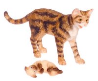 (image for) Mama Cat Carrying Baby-Brown