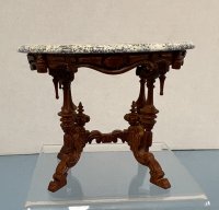 (image for) Highly Carved and Detailed Bespaq Table with Marble Top