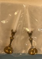 (image for) Tretters Brass Candlesticks with Candles