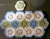 (image for) Hand Crocheted Afghan with Pillow