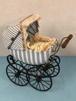 (image for) Blue and White Stripe Pram