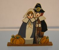 (image for) Hand Painted Pilgrims Wooden Display