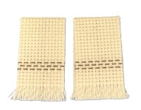 (image for) Off White Dish Towels with Fringed Edges