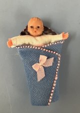 Vintage Baby in a blanket with arms open