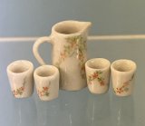 (image for) Ceramic Pitcher & 4 Matching Glasses