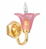 (image for) Pink Tulip Brass Sconce