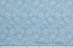 (image for) Sky Blue Wallpaper with White Floral Design