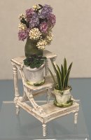 (image for) White Bespaq Stepstool with 3 Plants