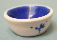 Bowl with blue glaze inside
