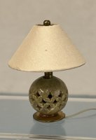 (image for) Decorative Green Stone Lamp with White Shade