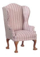 (image for) Q.A.Wing Back Chair/Lavender Stripe