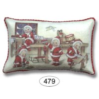 (image for) Santa Babies in Workshop Pillow