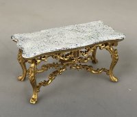 (image for) Elegant Coffee Table with Gold Base and Faux Marble Top