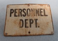 (image for) Tin Sign Personnel Dept.