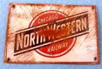 Tin Sign Chicago Northwestern Railway