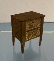 (image for) Antique Tootsie Toy Gold Metal End Table