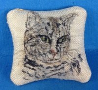 (image for) Handpainted Cat Pillow No. 43