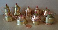 (image for) Vintage Miniature Copper Pots and Pans and Pitchers