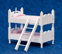 (image for) Bunkbeds w/Ladder in Pink and White