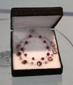 (image for) Double Strand Pink and Silver Necklace