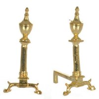 (image for) Period Brass Andirons, Pair