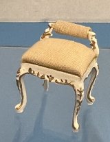 White and gold vanity stool