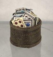 Button Cards in a basket