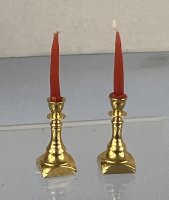 (image for) Pair of Candlesticks with Red Candles