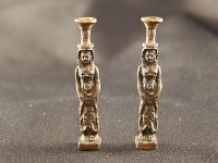 (image for) Cast Bronze Caryatid Candlesticks Pair