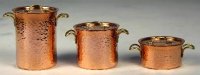 Set of 3 Hammered Copper Pots