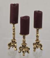 (image for) Brooke Tucker Trio of Candlesticks with Burgundy Candles