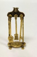 (image for) Ram's Head Brass Fireplace Tools