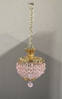 (image for) "Anna" Hanging Lamp with Pink and Clear Crystals