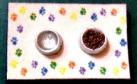 (image for) Dog Dish Set on Mat