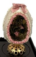 (image for) 1 1/2" Tall Decorated Egg on Brass Stand
