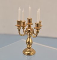 (image for) 5-Arm Brass Candelabra with Candles