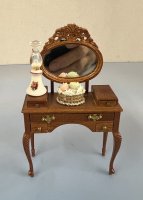 (image for) New Walnut Oval Mirror and Dresser