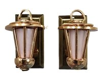(image for) Vintage Pair of Brass and Goldtone Wall Sconces--Wired
